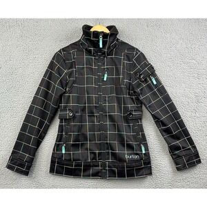 Burton Black Checkered Women Soft Shell Jacket, Size M